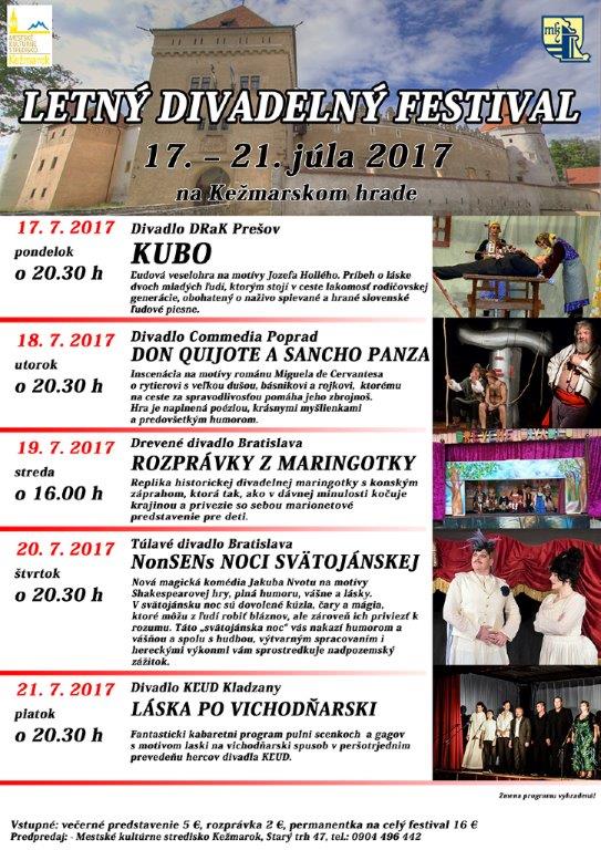 Plagát - Letný divadelný festival na Kežmarskom hrade